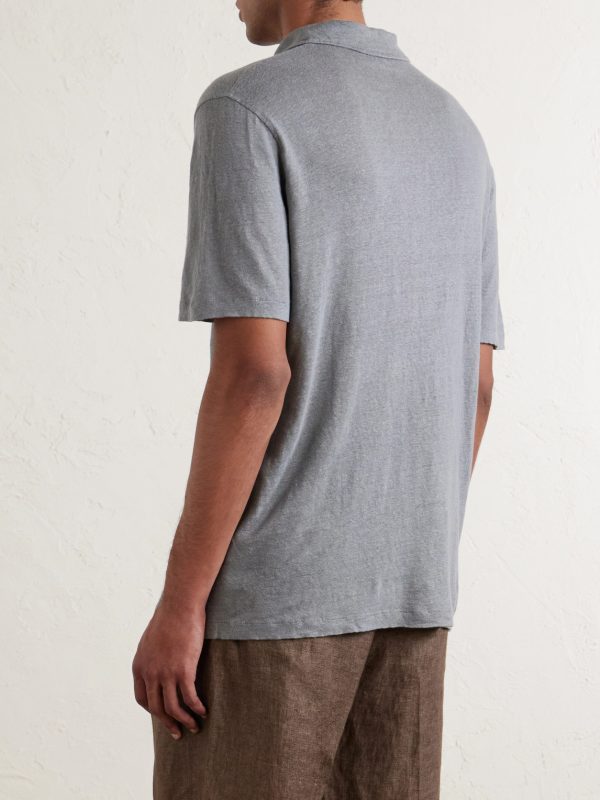 Knitted Linen Polo Shirt - BK Knitted Linen Polo Shirt - BK