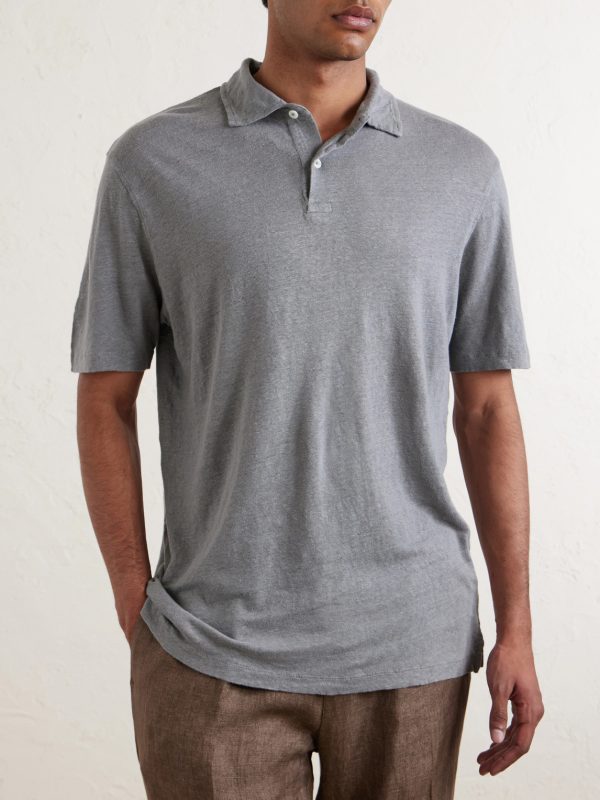 Knitted Linen Polo Shirt - FR Knitted Linen Polo Shirt - FR