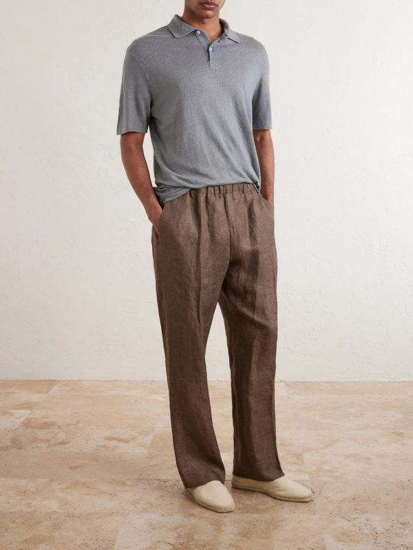 Knitted Linen Polo Shirt - OU Knitted Linen Polo Shirt - OU