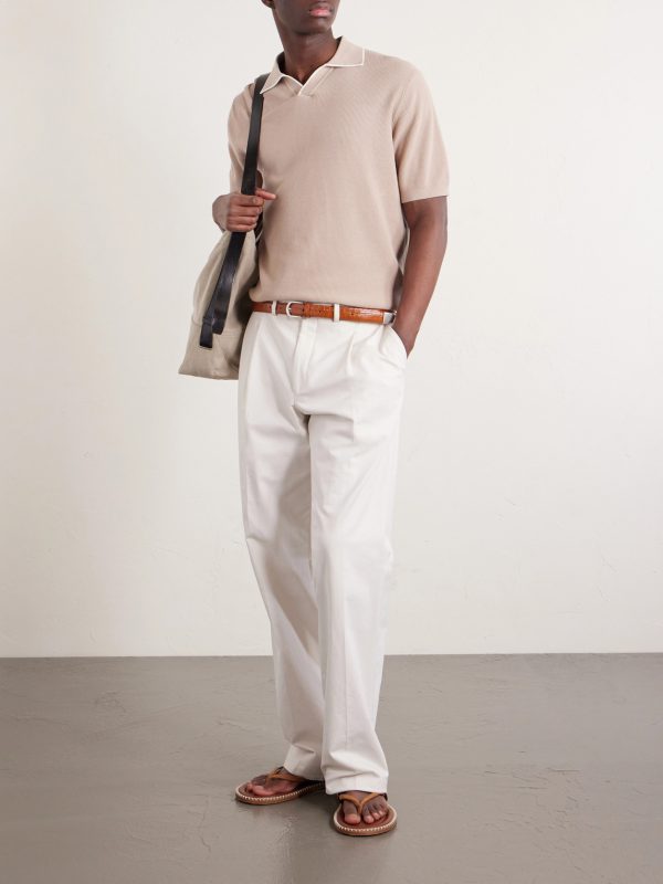 Open-Collar Cotton-Piqué Polo Shirt - OU Open-Collar Cotton-Piqué Polo Shirt - OU