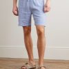 Joggy Straight-Leg Linen Bermuda Shorts - FR