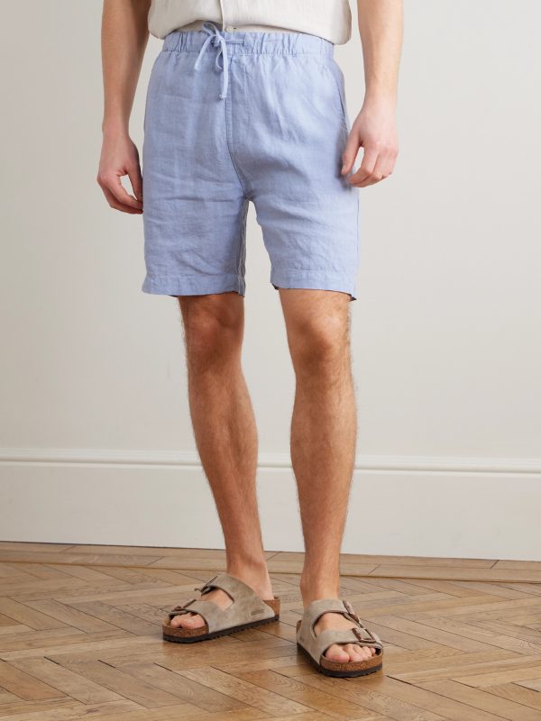 Joggy Straight-Leg Linen Bermuda Shorts - FR