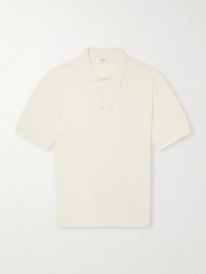 Pointelle-Knit Cotton Polo Shirt