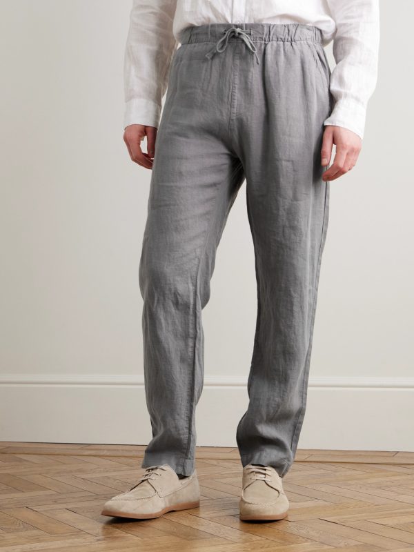 Joggy Straight-Leg Linen Drawstring Trousers - FR