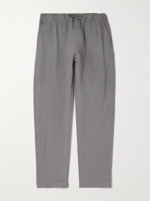 Joggy Straight-Leg Linen Drawstring Trousers Joggy Straight-Leg Linen Drawstring Trousers