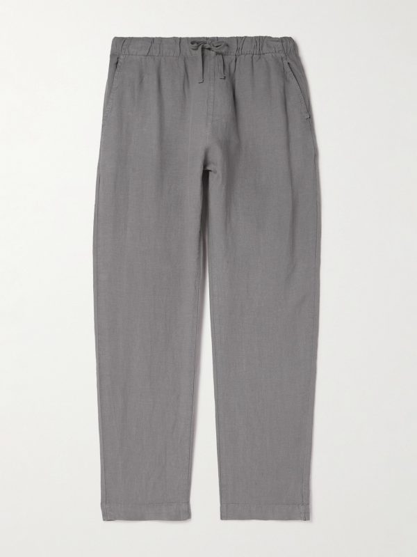 Joggy Straight-Leg Linen Drawstring Trousers