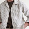 Perry Striped Linen and Cotton-Blend Woven Jacket - CU