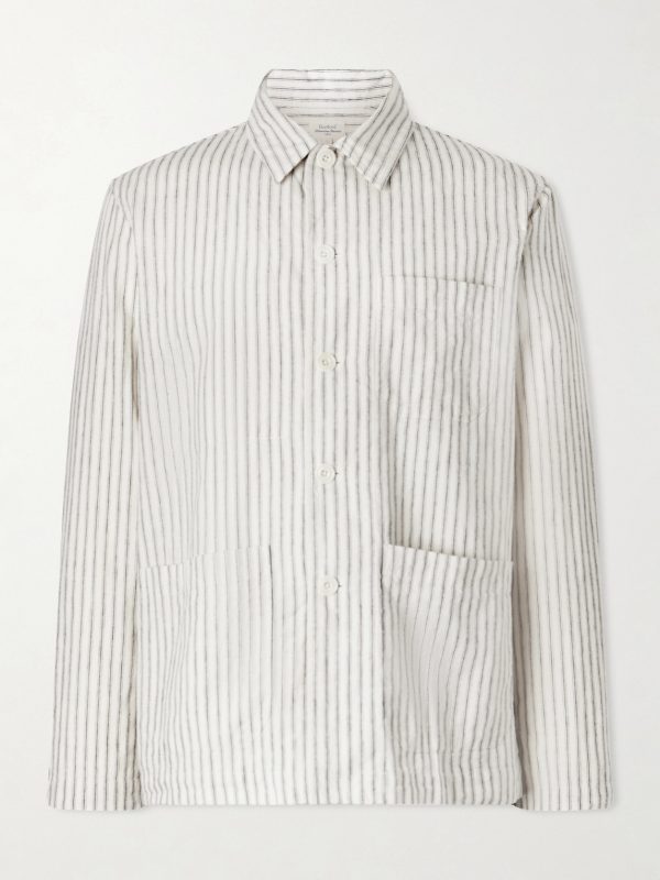 Perry Striped Linen and Cotton-Blend Woven Jacket
