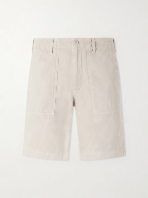 Fatigue Straight-Leg Herringbone Cotton Shorts Fatigue Straight-Leg Herringbone Cotton Shorts