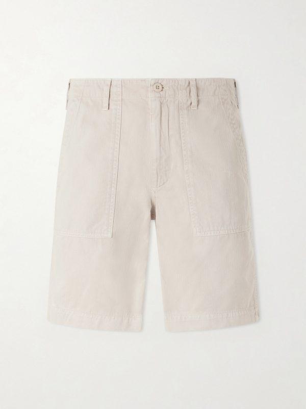 Fatigue Straight-Leg Herringbone Cotton Shorts Fatigue Straight-Leg Herringbone Cotton Shorts