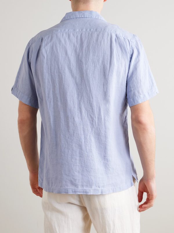 Palmito Mc Pat Convertible-Collar Linen Shirt - BK Palmito Mc Pat Convertible-Collar Linen Shirt - BK