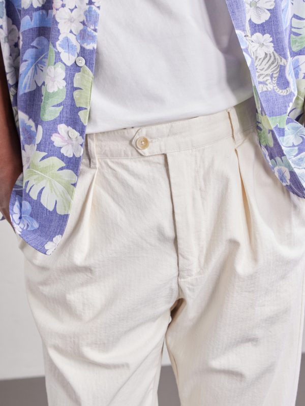 Trunk Straight-Leg Pleated Cotton Woven Trousers - CU Trunk Straight-Leg Pleated Cotton Woven Trousers - CU