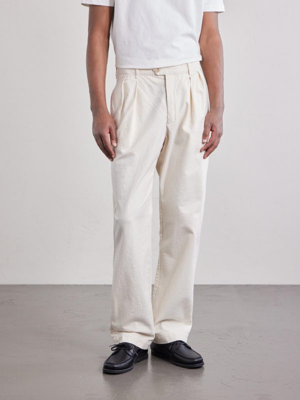 Trunk Straight-Leg Pleated Cotton Woven Trousers - FR Trunk Straight-Leg Pleated Cotton Woven Trousers - FR