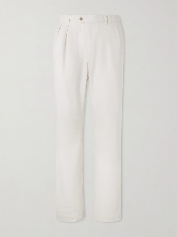 Trunk Straight-Leg Pleated Cotton Woven Trousers Trunk Straight-Leg Pleated Cotton Woven Trousers