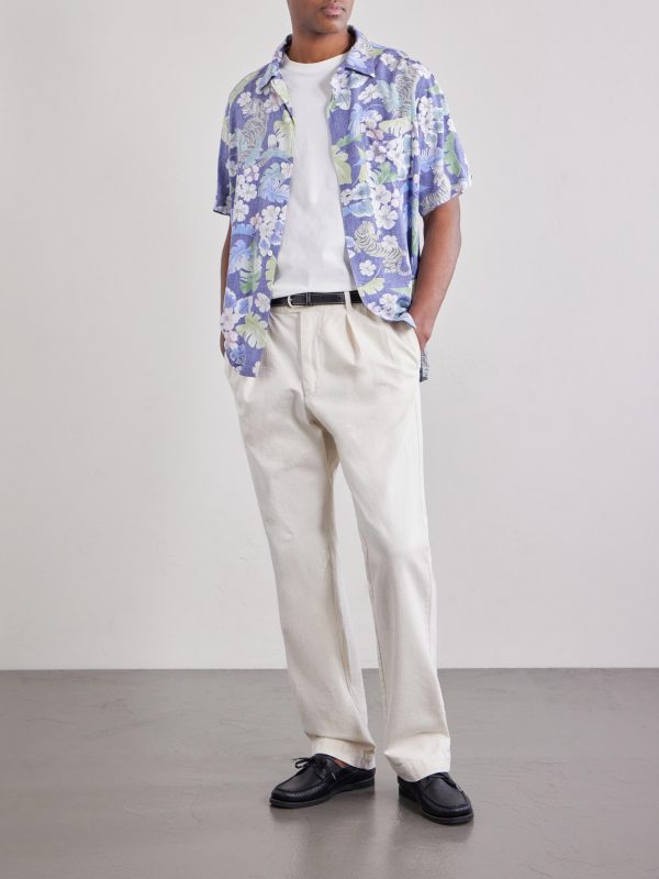 Trunk Straight-Leg Pleated Cotton Woven Trousers - OU Trunk Straight-Leg Pleated Cotton Woven Trousers - OU