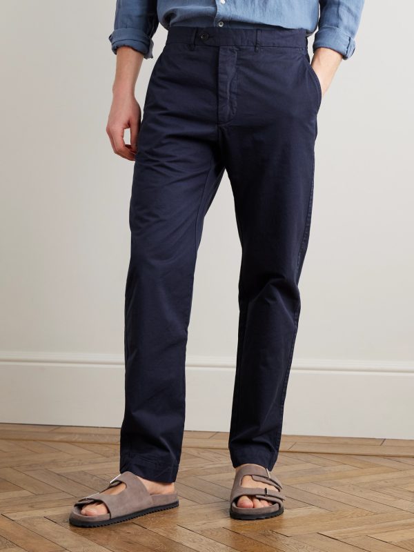 Taylor Straight-Leg Cotton-Gabardine Trousers - FR