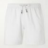 Straight-Leg Mid-Length Striped Seersucker Swim Shorts Straight-Leg Mid-Length Striped Seersucker Swim Shorts