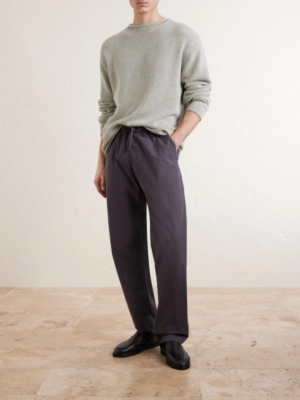Joggy Straight-Leg Cotton Trousers - OU Joggy Straight-Leg Cotton Trousers - OU