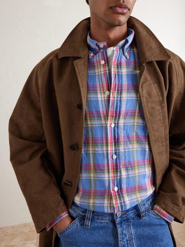 Button-Down Collar Checked Linen and Cotton-Blend Shirt - CU
