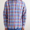 Button-Down Collar Checked Linen and Cotton-Blend Shirt - FR