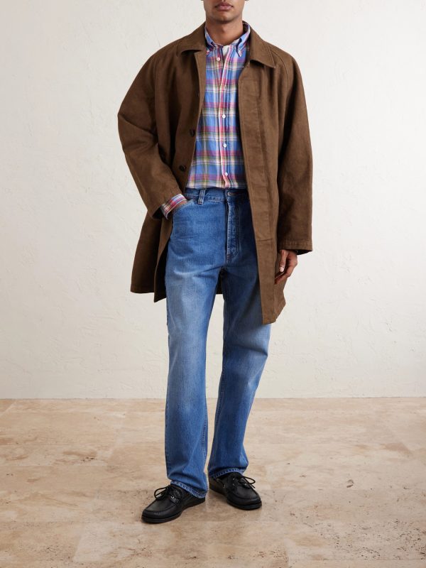 Button-Down Collar Checked Linen and Cotton-Blend Shirt - OU