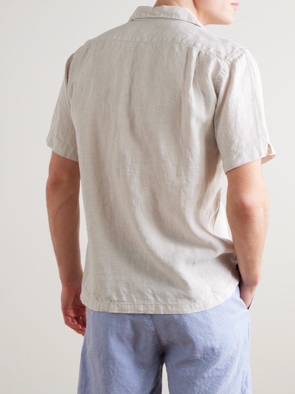 Palmito Mc Pat Convertible-Collar Linen Shirt - BK