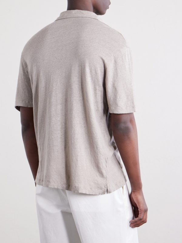Knitted Linen Polo Shirt - BK Knitted Linen Polo Shirt - BK