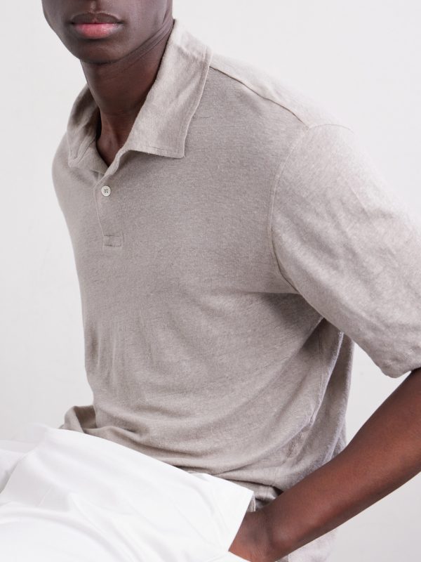Knitted Linen Polo Shirt - CU Knitted Linen Polo Shirt - CU