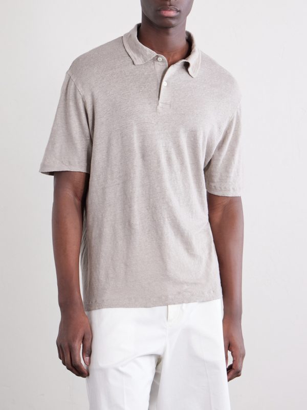 Knitted Linen Polo Shirt - FR Knitted Linen Polo Shirt - FR