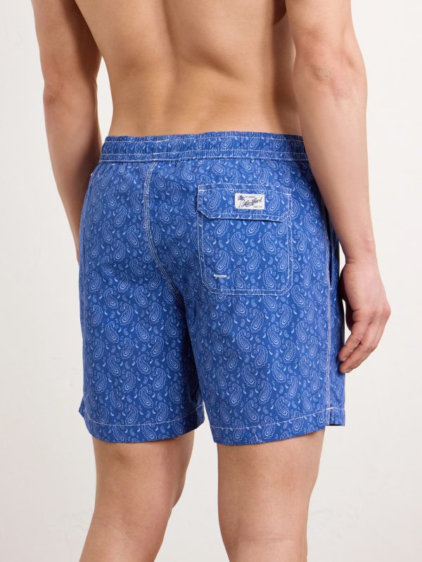 Straight-Leg Mid-Length Printed Swim Shorts - BK Straight-Leg Mid-Length Printed Swim Shorts - BK