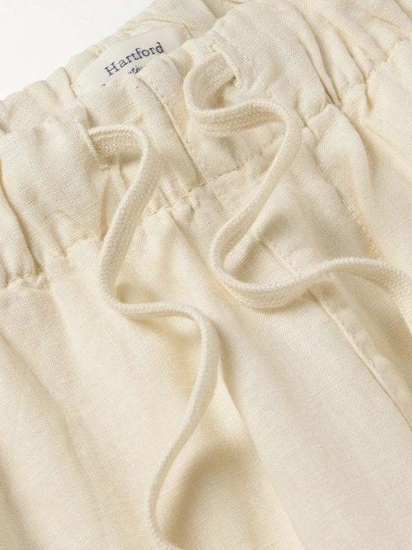 Joggy Straight-Leg Linen Drawstring Trousers - E1 Joggy Straight-Leg Linen Drawstring Trousers - E1
