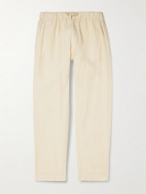 Joggy Straight-Leg Linen Drawstring Trousers Joggy Straight-Leg Linen Drawstring Trousers