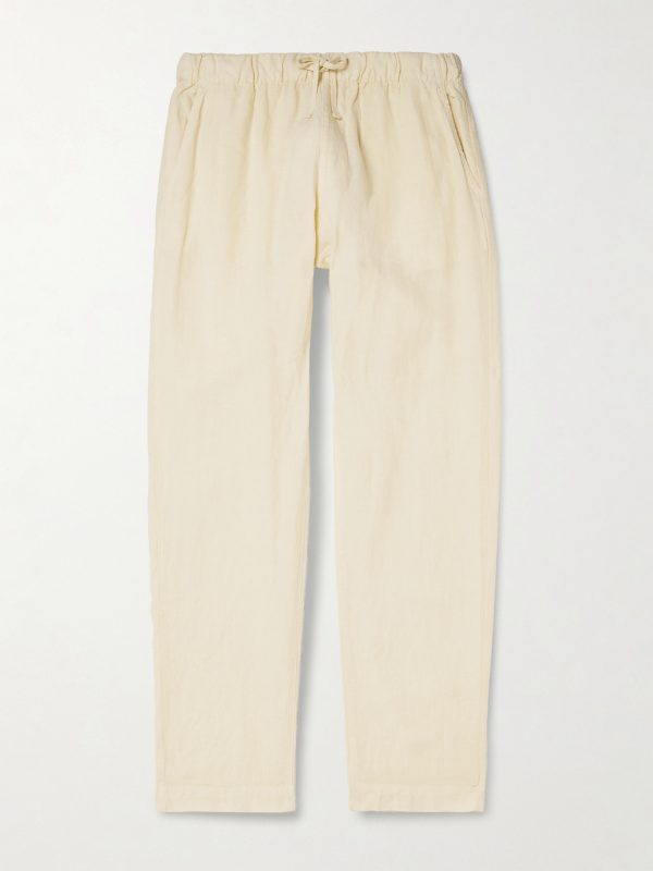 Joggy Straight-Leg Linen Drawstring Trousers Joggy Straight-Leg Linen Drawstring Trousers