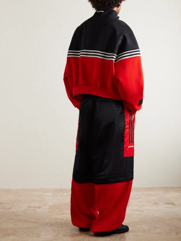 + Willy Chavarria Oversized Embellished Recycled-Shell and Cotton-Blend Jersey Half-Zip Sweatshirt - BK + Willy Chavarria Oversized Embellished Recycled-Shell and Cotton-Blend Jersey Half-Zip Sweatshirt - BK