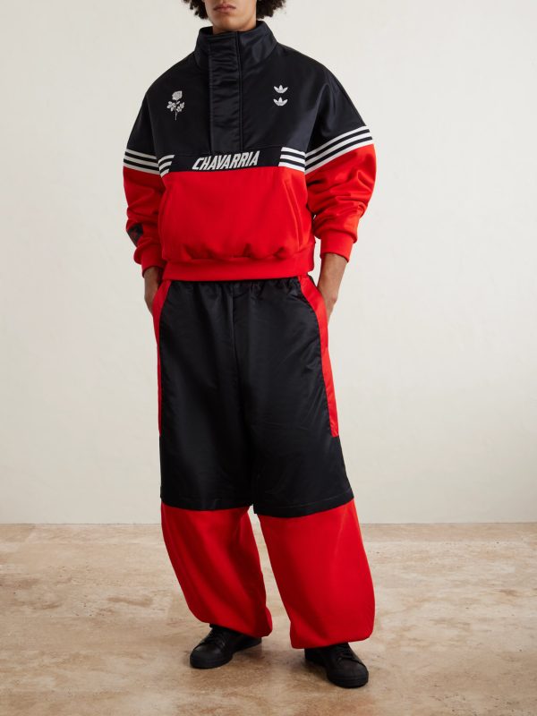 + Willy Chavarria Oversized Embellished Recycled-Shell and Cotton-Blend Jersey Half-Zip Sweatshirt - OU + Willy Chavarria Oversized Embellished Recycled-Shell and Cotton-Blend Jersey Half-Zip Sweatshirt - OU