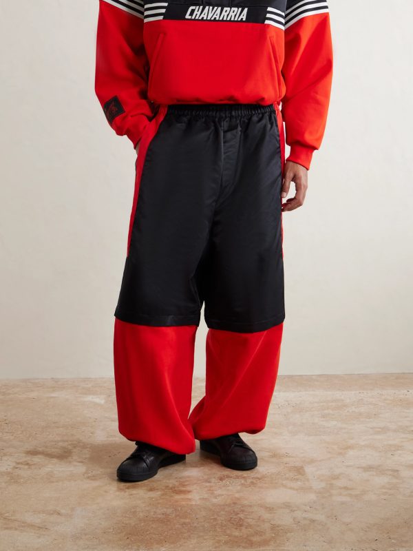 + Willy Chavarria Straight-Leg Convertible Recycled-Shell Trimmed Cotton-Blend Jersey Sweatpants - FR