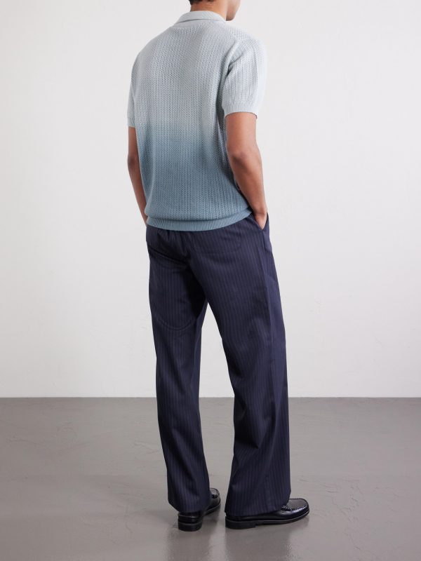 Open-Collar Knitted Organic Cotton Polo Shirt - BK Open-Collar Knitted Organic Cotton Polo Shirt - BK