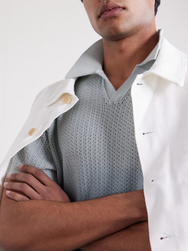 Open-Collar Knitted Organic Cotton Polo Shirt - CU Open-Collar Knitted Organic Cotton Polo Shirt - CU