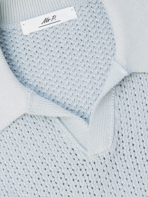 Open-Collar Knitted Organic Cotton Polo Shirt - E1 Open-Collar Knitted Organic Cotton Polo Shirt - E1