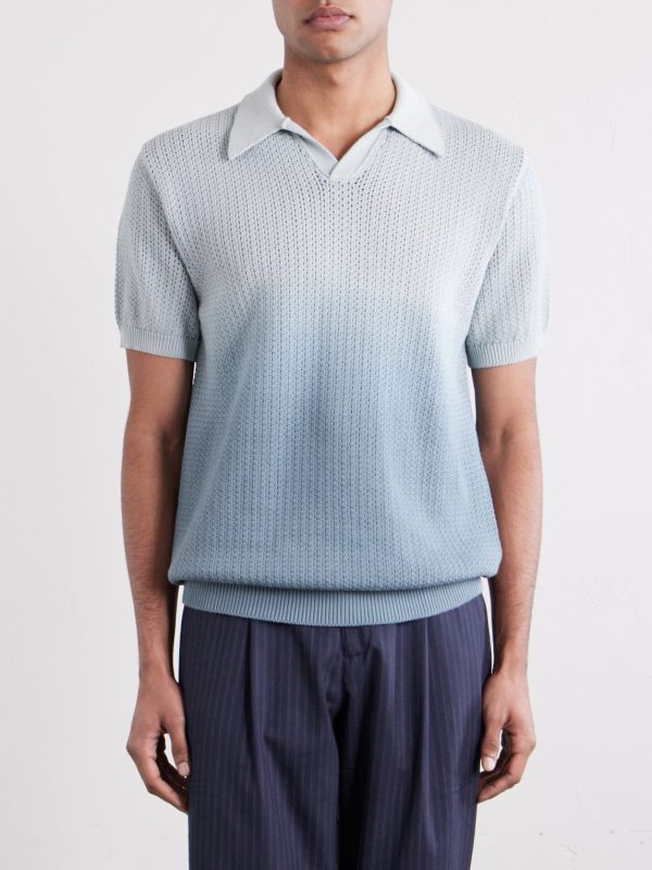 Open-Collar Knitted Organic Cotton Polo Shirt - FR Open-Collar Knitted Organic Cotton Polo Shirt - FR