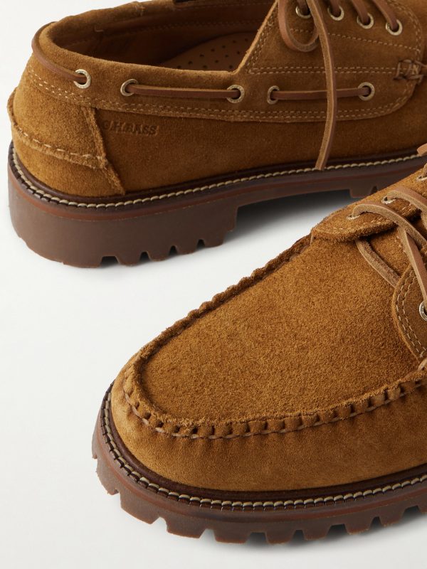 Ranger Camp Moc Leather-Trimmed Suede Boat Shoes - CU Ranger Camp Moc Leather-Trimmed Suede Boat Shoes - CU