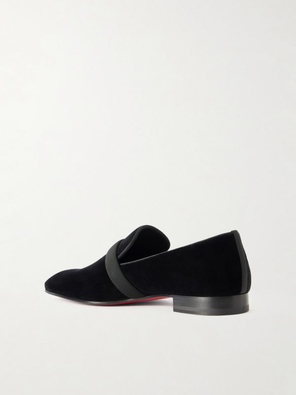 Dandydeco Grosgrain-Trimmed Velour Loafers - BK Dandydeco Grosgrain-Trimmed Velour Loafers - BK