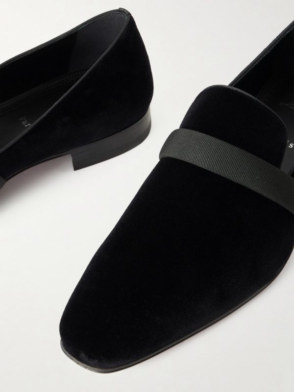 Dandydeco Grosgrain-Trimmed Velour Loafers - CU Dandydeco Grosgrain-Trimmed Velour Loafers - CU