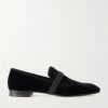 Dandydeco Grosgrain-Trimmed Velour Loafers Dandydeco Grosgrain-Trimmed Velour Loafers