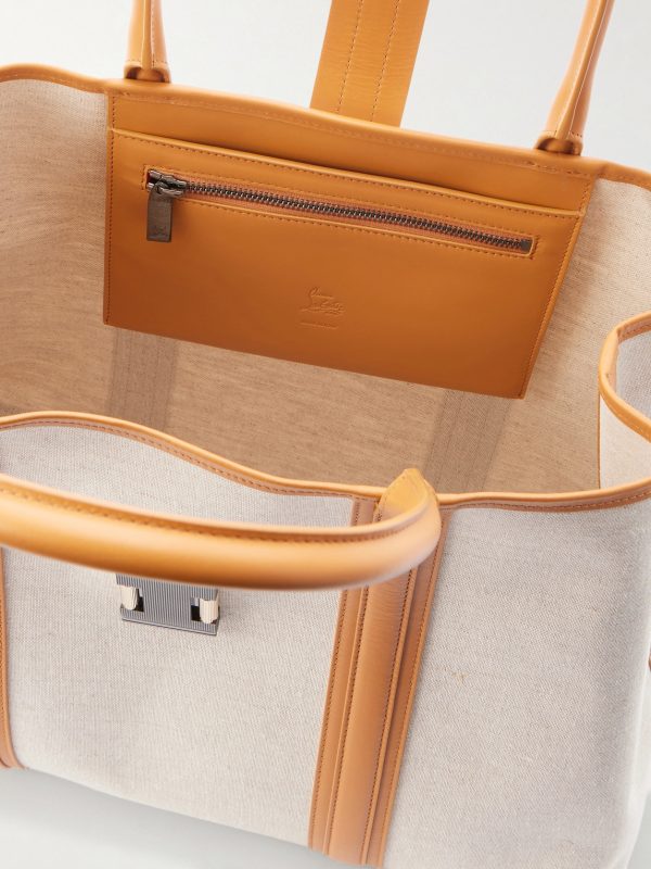 Nox Leather-Trimmed Linen Tote Bag - E1 Nox Leather-Trimmed Linen Tote Bag - E1