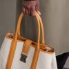 Nox Leather-Trimmed Linen Tote Bag - E2 Nox Leather-Trimmed Linen Tote Bag - E2