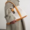 Nox Leather-Trimmed Linen Tote Bag - FR Nox Leather-Trimmed Linen Tote Bag - FR