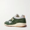 1500 Leather-Trimmed Suede and Mesh Sneakers - BK