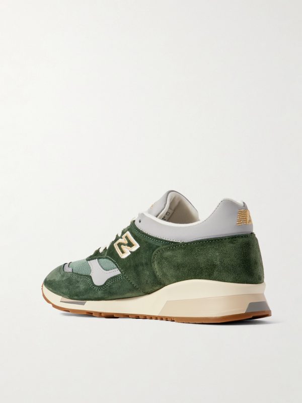 1500 Leather-Trimmed Suede and Mesh Sneakers - BK