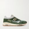 1500 Leather-Trimmed Suede and Mesh Sneakers